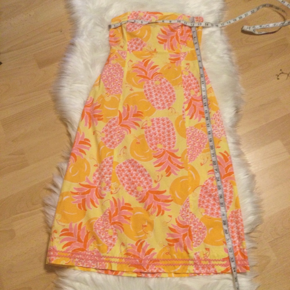 Vintage Lilly Pulitzer Dress Sunrise Pina Colada Print Sabrina Strapless… - Picture 5 of 10